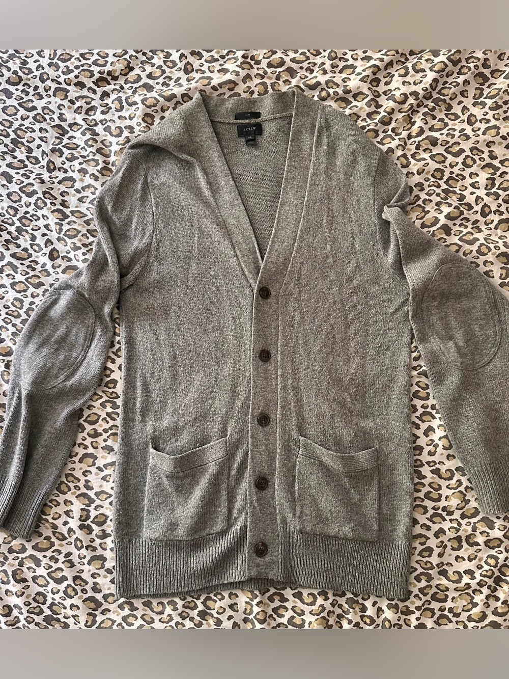 J. CREW men’s merino wool blend grey grandpa cardigan size XS